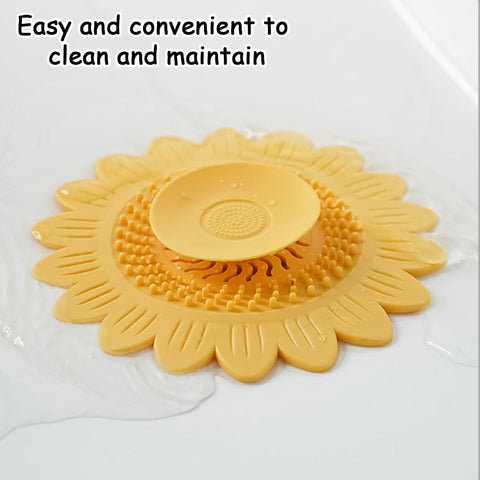 4 PCS Flower Silicone Sink Stoppers Drain Hair Stopper Bathtubs Drainage Plugs Universal Shower Tub Plug Extra Large Shower Drain Covers Protector