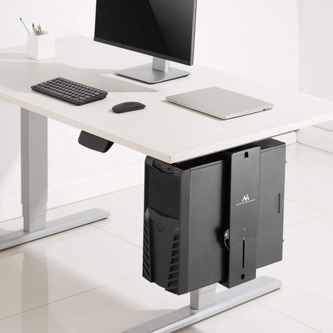 Maclean MC-885 B Universal Computer Desk Holder PC Station Workstation Holder Under Table Up To 10kg Extendable Swivel 360 °