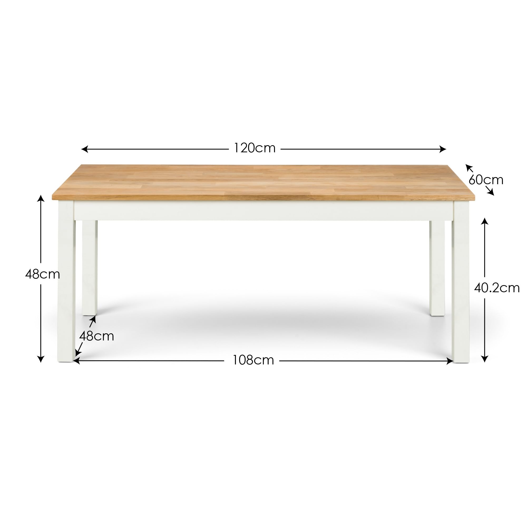 Julian Bowen Coxmoor Coffee Table, Ivory and Oak - H48 x W120 x D60cm