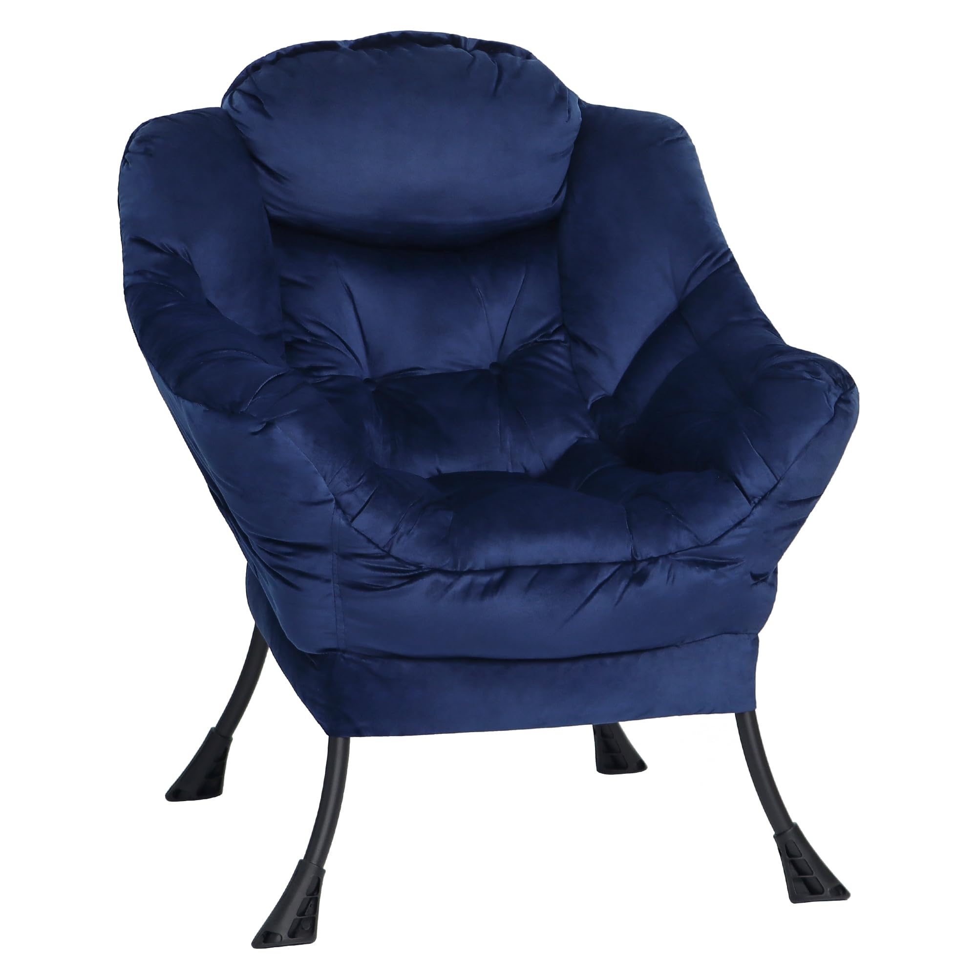 Mordchil EU Comfy Chair for Adults,Armchair Chair for Living Room,Velvet Reading Chairs for Bedroom, Accent Chairs with Steel Frame,Navy Blue