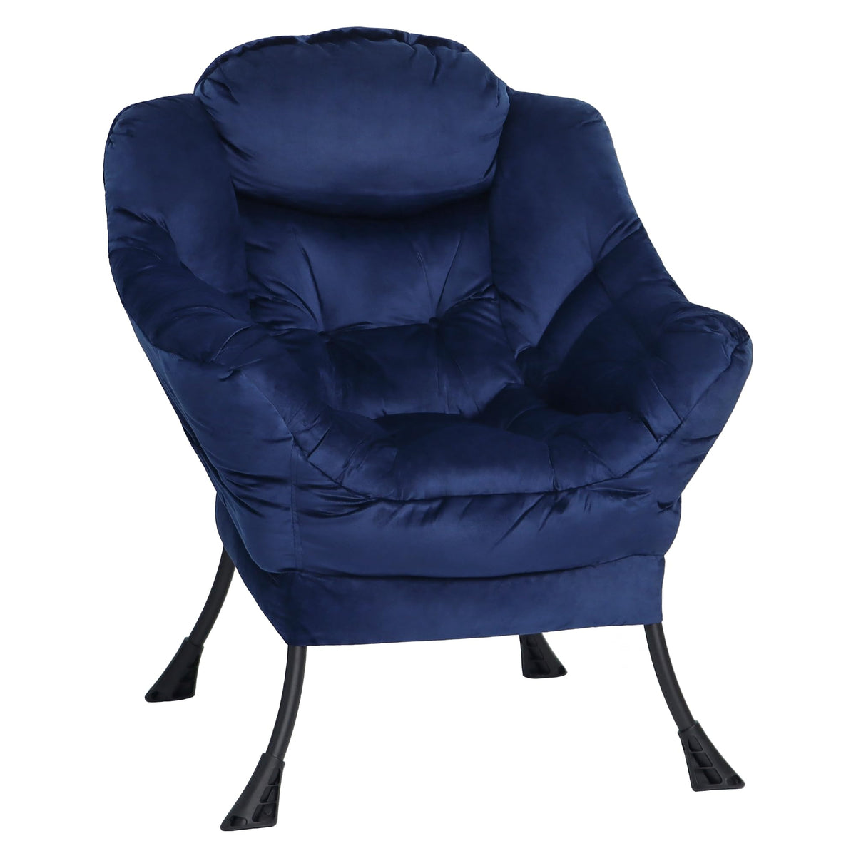 Mordchil EU Comfy Chair for Adults,Armchair Chair for Living Room,Velvet Reading Chairs for Bedroom, Accent Chairs with Steel Frame,Navy Blue