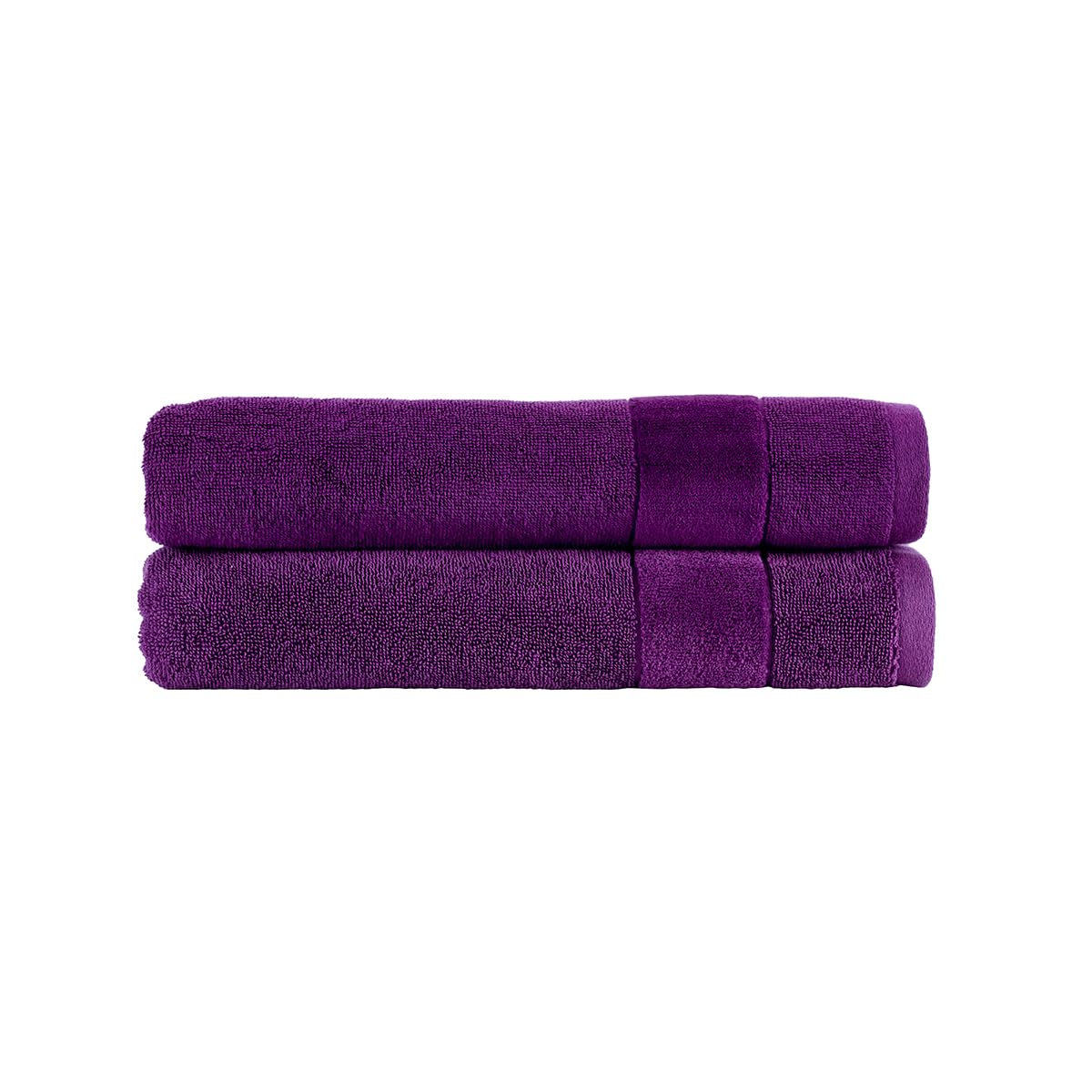 Christy Prism Bath Towel Set | 2 pieces | Vibrant Colours | 100% Turkish Cotton | Super Soft and Fluffy | Quick Dry | Crushed Grape Purple