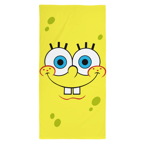 Spongebob Squarepants Officially Licenced Kids Towel | Super Soft Feel, Squared Design With Spongebob, Patrick, Squidward, Mr Krabs