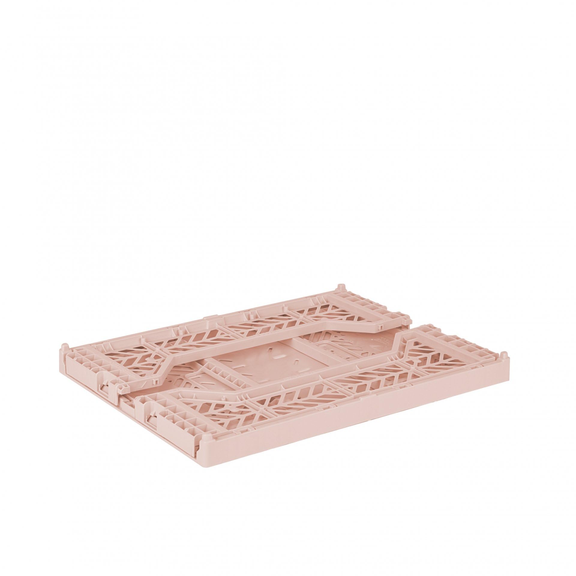 Ay-Kasa Folding Crate, Sturdy Folding Box, Plastic, Stackable, Milk Tea, Midi (40 x 30 x 14 cm)