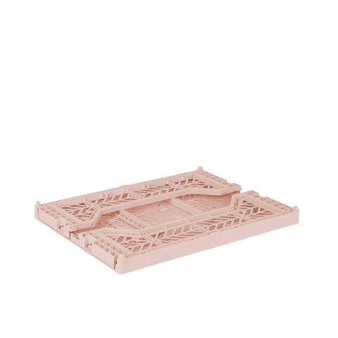Ay-Kasa Folding Crate, Sturdy Folding Box, Plastic, Stackable, Milk Tea, Midi (40 x 30 x 14 cm)