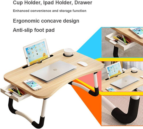 Supreme Supplies Premium Laptop Bed Table for Ultimate Comfort and Efficiency, Foldable Lap Desk For Bed and Sofa Breakfast Bed Tray