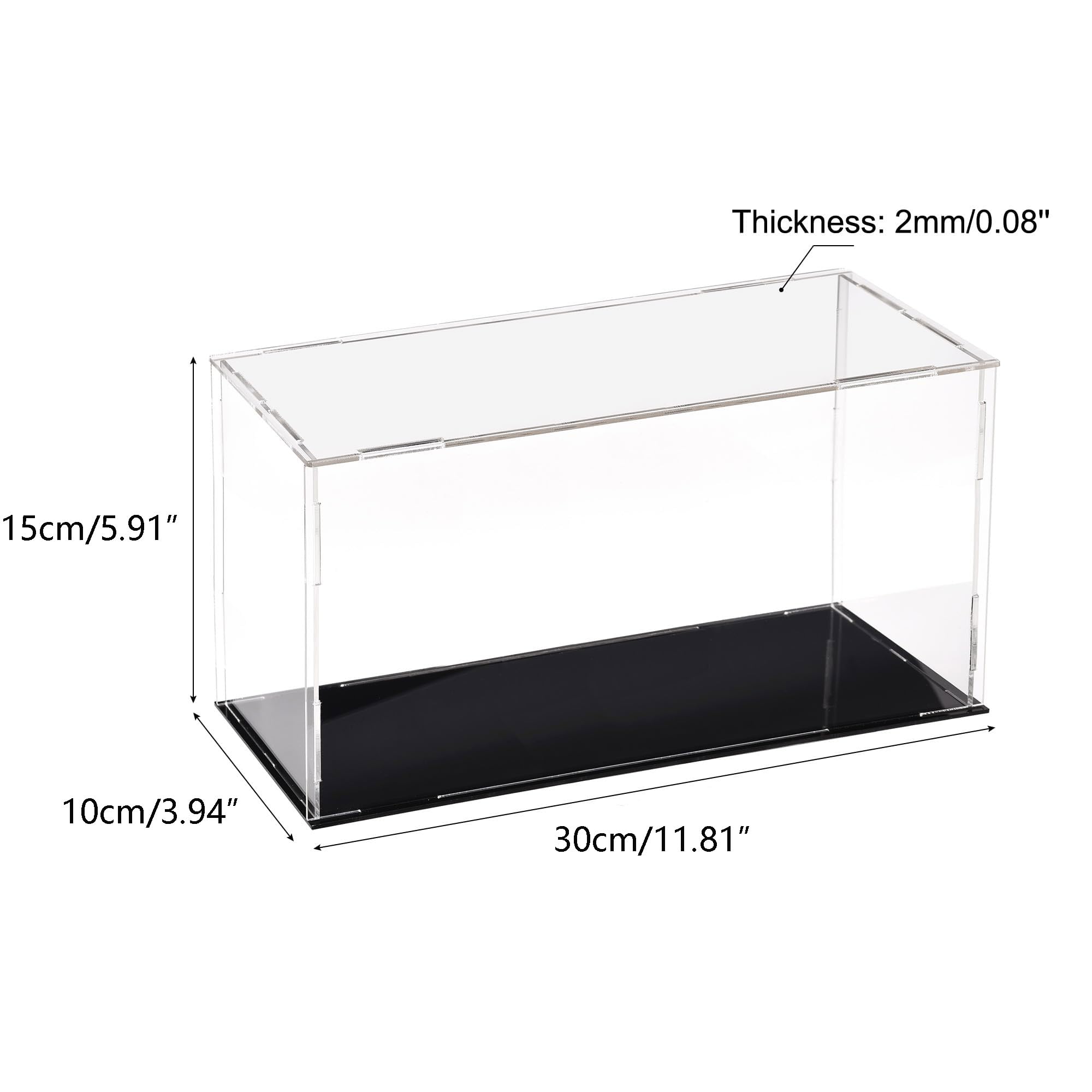 Recogwood Acrylic Display Case, 30 x 10 x 15cm Dustproof Clear Showcase