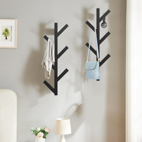 Funvalley Surperfect 2Pack Coat Rack Wall Mounted, Entryway Hall Tree Shaped Coat Rack for Wall