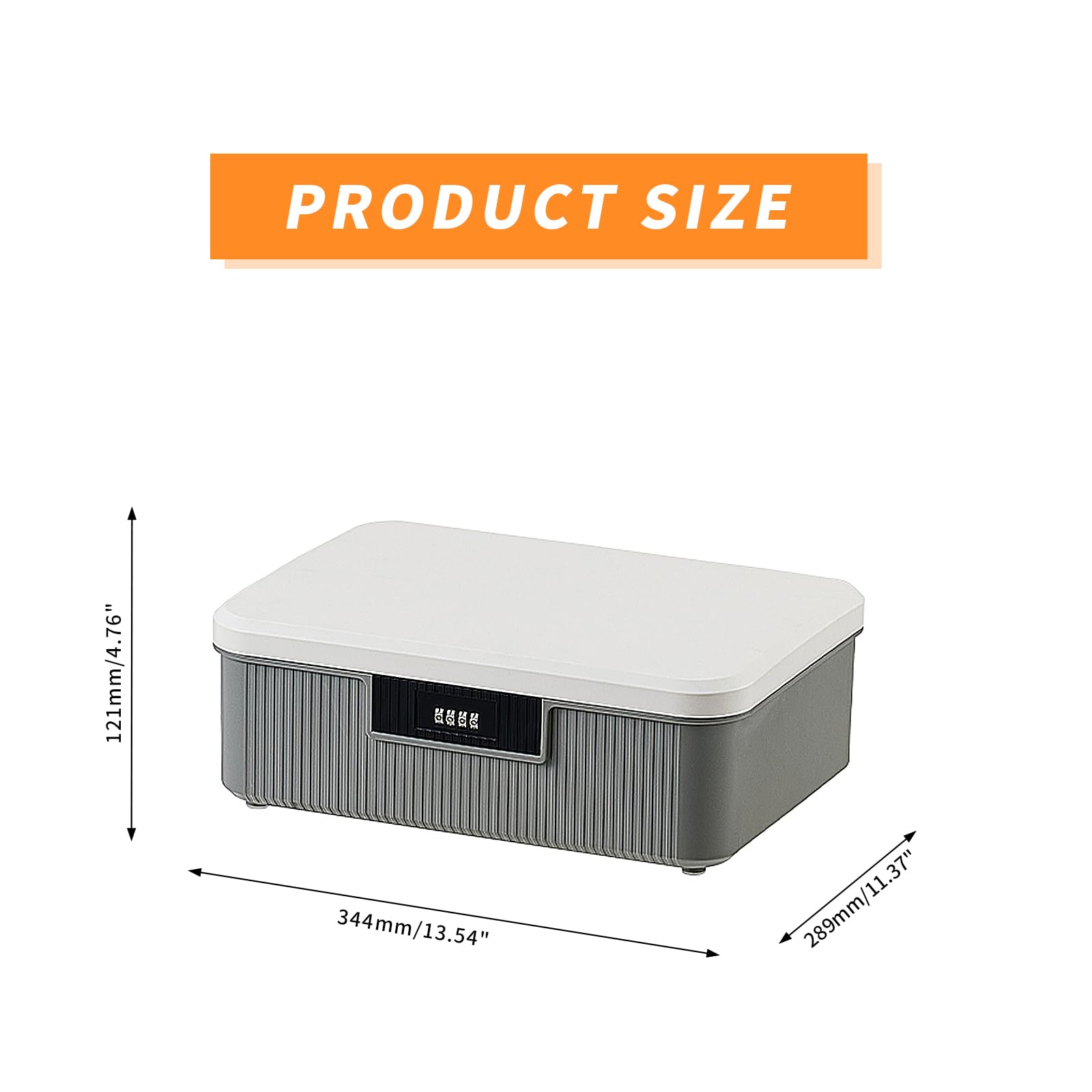 Toolzia Lockable Medicine Storage Box with Combination Lock, Hygienic Medication Storage Organizer Household Security Stash Box Lightweight Storage