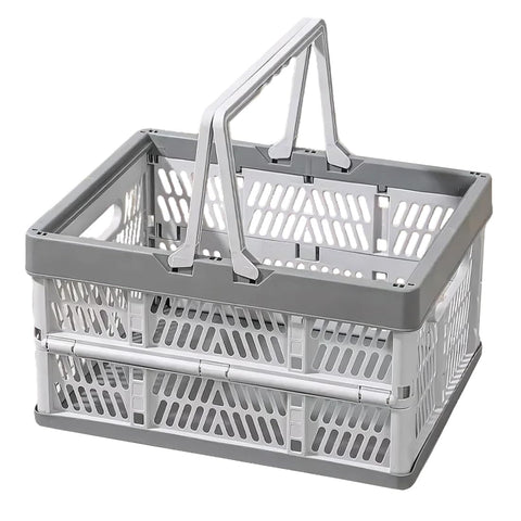 Taodyans Collapsible Storage Crate with Handles, Milk Crates, Foldable Plastic Shopping Basket, Organizer Container for Car Home Pinic