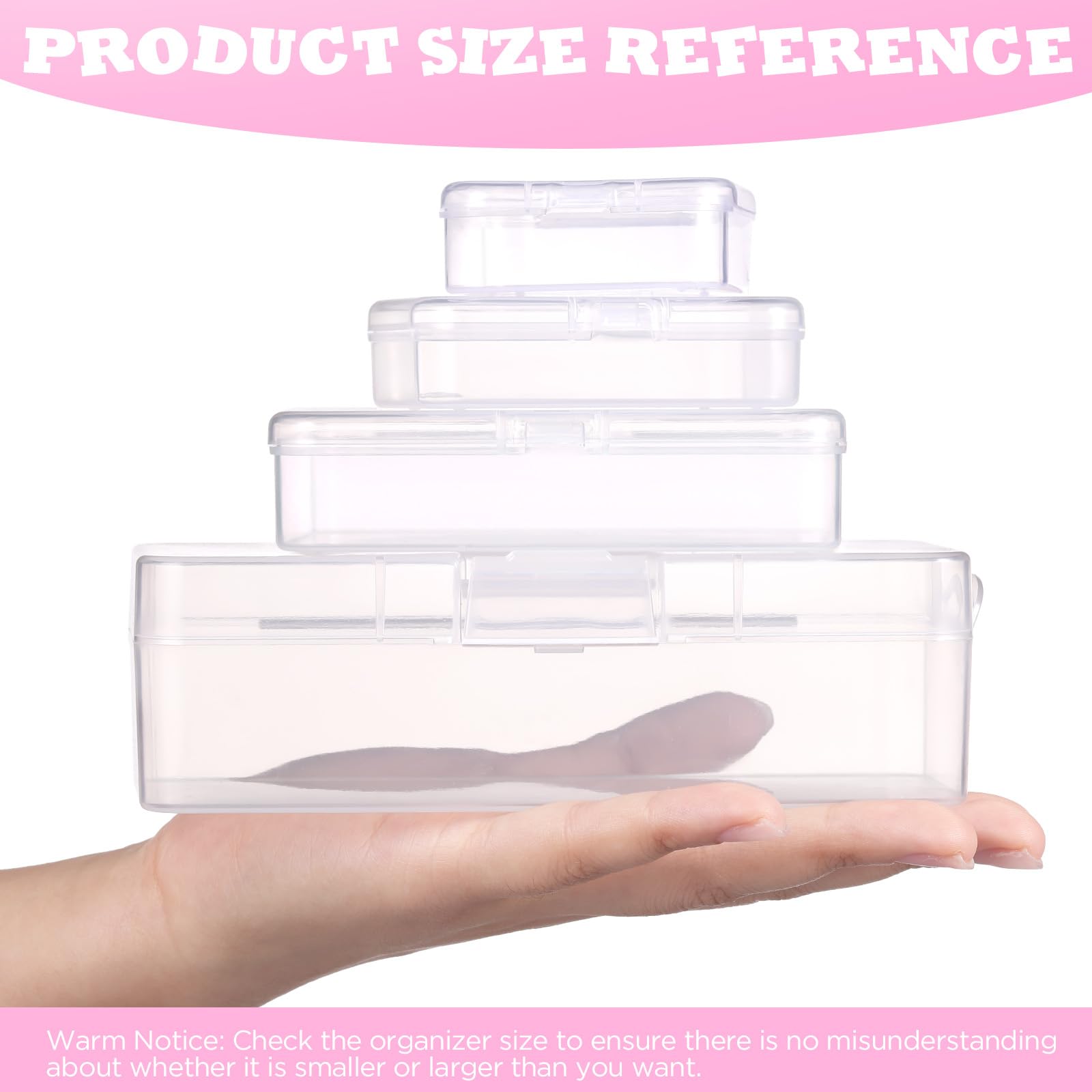 Funtopia Craft Organiser 118 Pack, 3-Tier Stackable Container Box with Lids and 56 Pcs Small Plastic Storage Box, Mini Clear Bead Storage for Jewelry