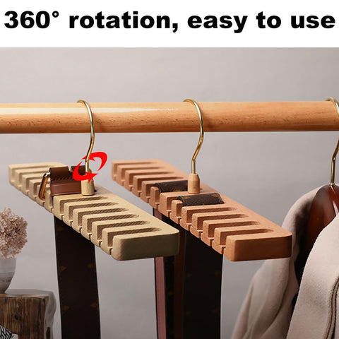 GmeDhc 1Pcs Belt Hanger for Wardrobe, Wooden Belt Storage Rack