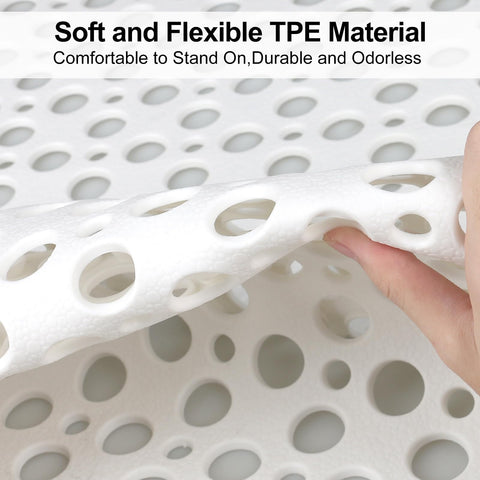 Shower Mat Non Slip Anti Mould: 60 x 90 cm Large Shower Mat for Inside Walk-in Shower Tray - Soft TPE Anti Slip Shower Mat for Bathroom Wet Floor