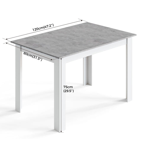Mondeer Dining Table, Kitchen Table for 4 People, 120W x 80D x 75H cm