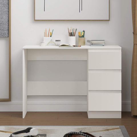 FWStyle Modern 3 Drawer Dressing Table, Matt White