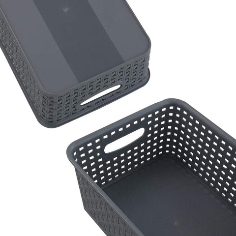 Rinboat Plastic Weave Storage Basket, Pack of 6