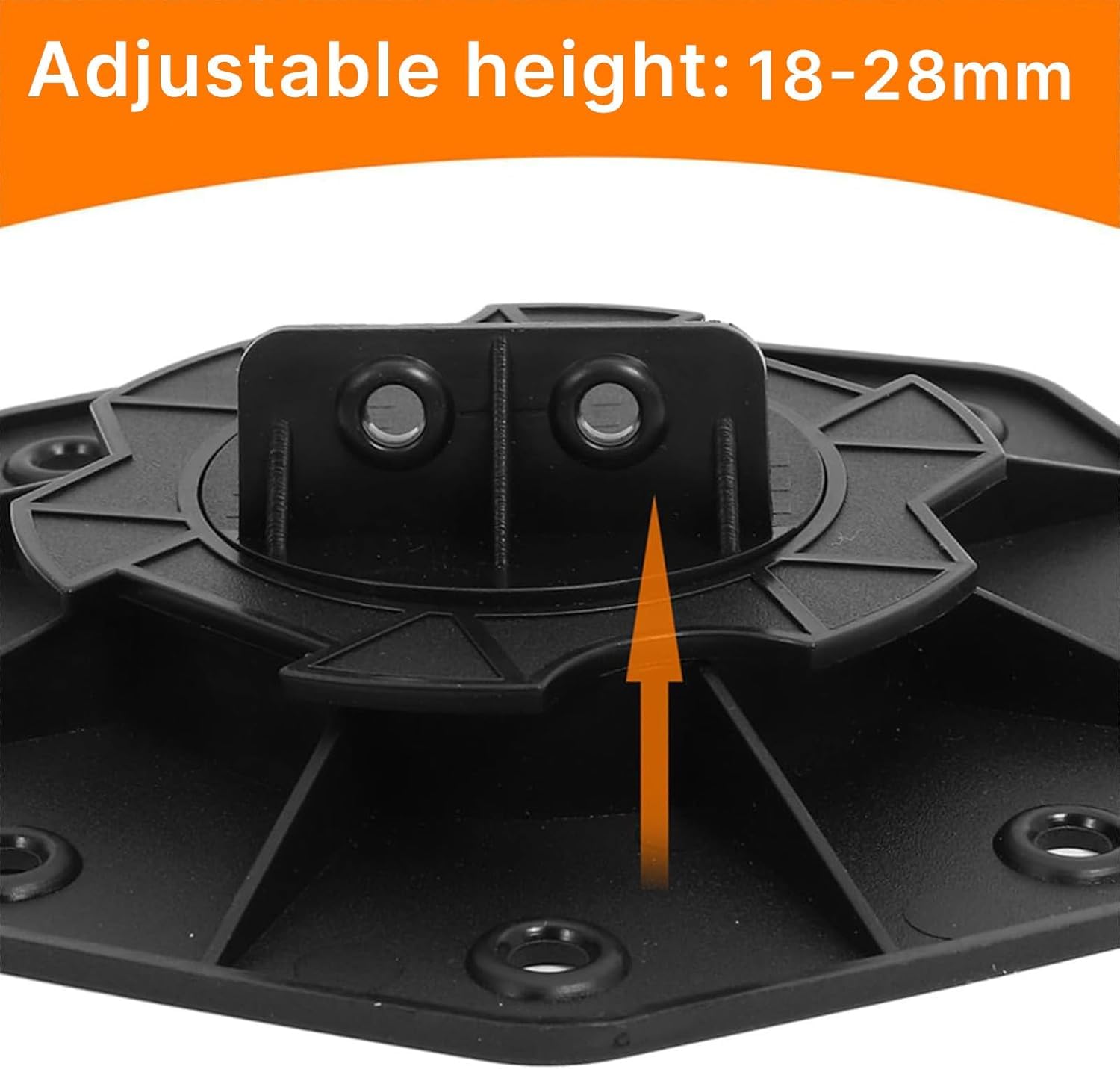 25 Pcs Adjustable Deck Pedestals, 18-28mm Height Floor Lift Base Supports