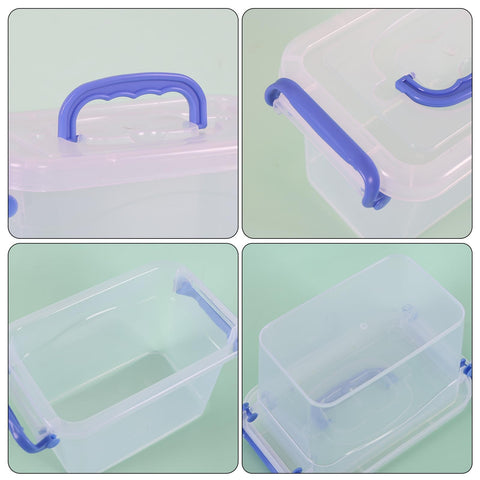 Ionoloy 2 L Clear Storage Box with Lid, Small Plastic Organiser Boxes, 6 Pack