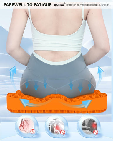 Extra19.7" Honeycomb Gel Seat Cushion, Pressure Relief for Long Sitting