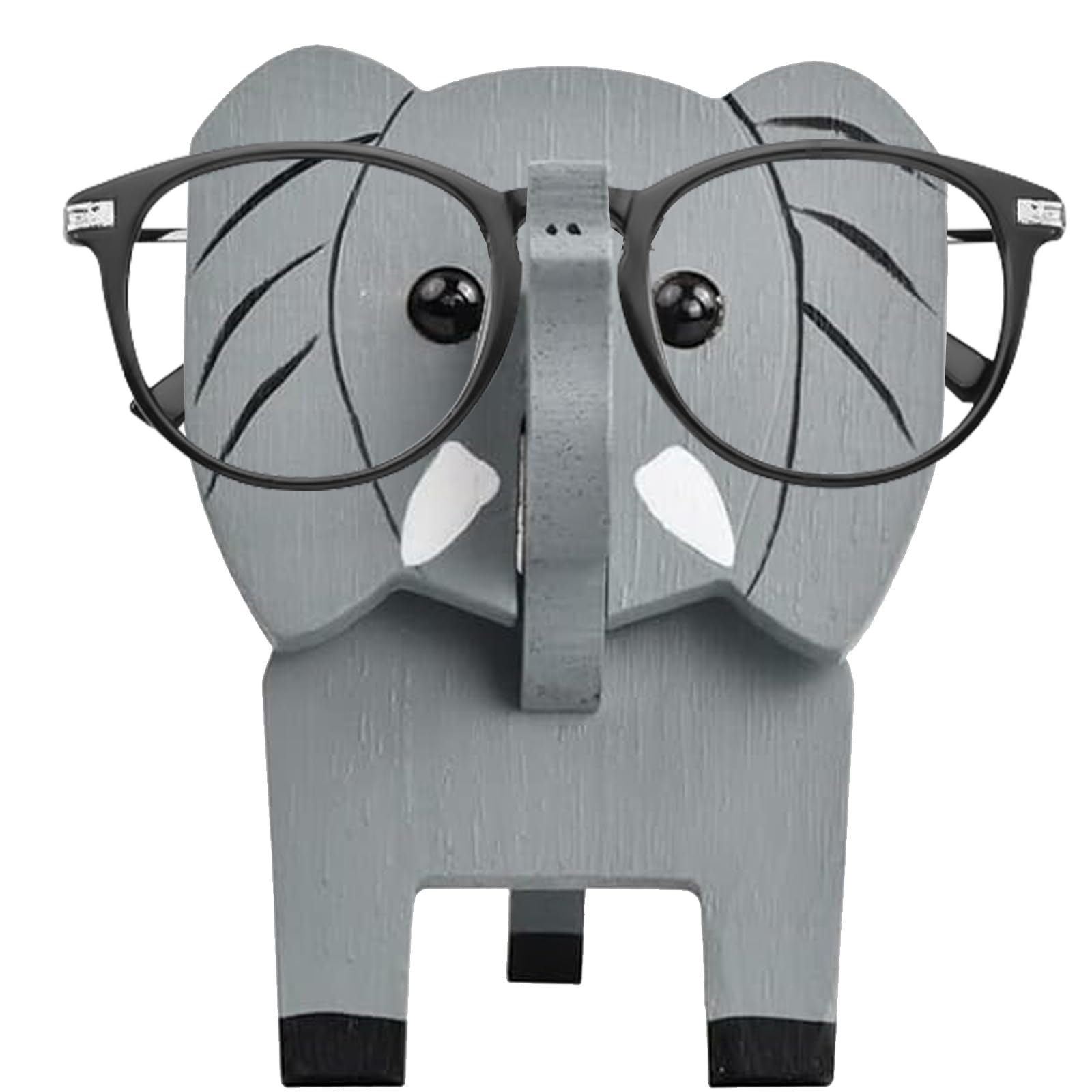 BRIOTA Elephant Shaped Glasses Holder, Animals Glasses Stand, 3D Puzzle Eye Glasses Holder Stand, Wooden Spectacle Holder