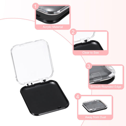 sourcing map 12 Pcs Press on Nail Storage Box with Adhesive Double Sided Tape, Acrylic Nail Display Box for Nail Salon Home Storage Supplies