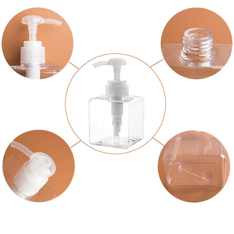 Yalbdopo 2PCS 250ml / 8.5oz Empty Pump Dispenser Bottle Refillable Plastic Lotion Pump Bottles