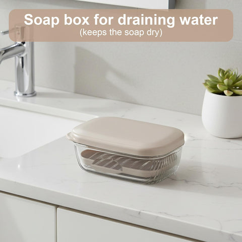 XLIUAX Travel Soap Case, Portable Soap Holder with Lid, Waterproof Moisture-Proof Soaps Case with Drainage for Bathroom Shower Travel Camp Gym Outdoor