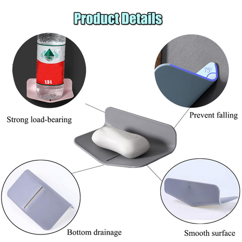 Soap Dishes for Bathroom with Drainage Shower Soap Holder with Self-draining V-shaped Soap Saver for Shower. (White, 2)