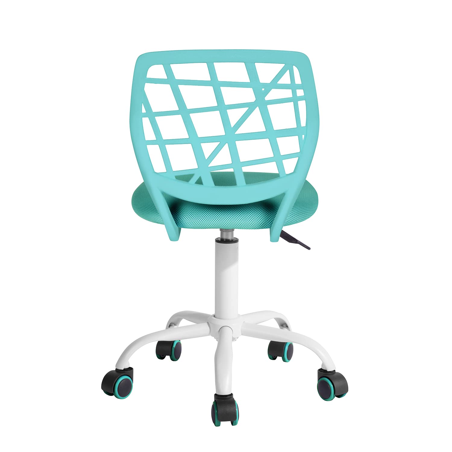 FurnitureR Compact Gaming Chair, PP Hollow Backrest, Adjustable Height, Ergonomic Swivel Foam Seat, 5 Wheels Iron Base, for Reading, Drawing, Gaming