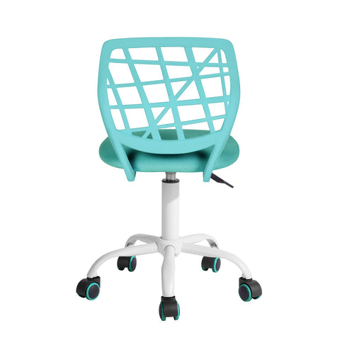 FurnitureR Compact Gaming Chair, PP Hollow Backrest, Adjustable Height, Ergonomic Swivel Foam Seat, 5 Wheels Iron Base, for Reading, Drawing, Gaming