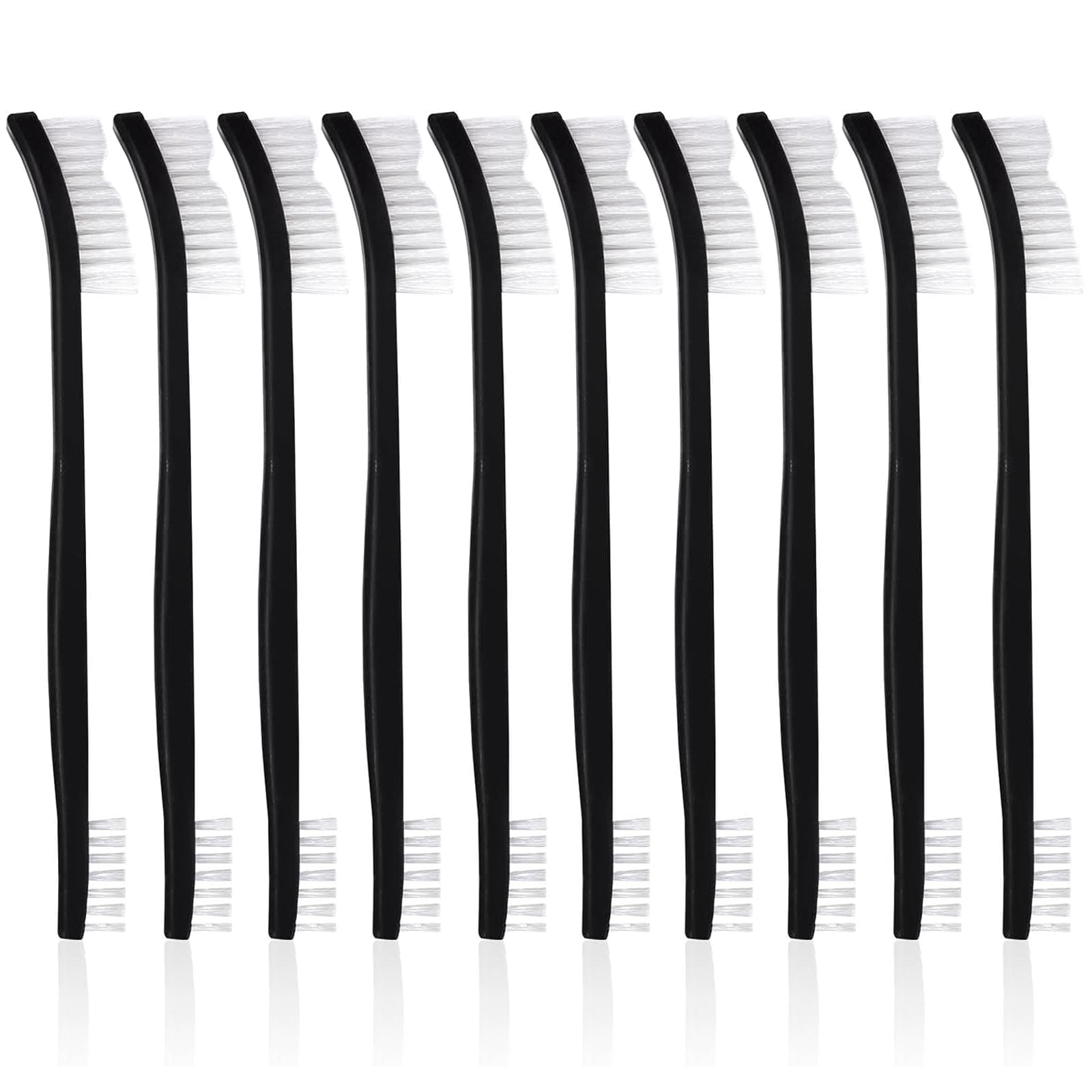 10 PCS Small Cleaning Brushes Set, Double-Ended Nylon Detailing Crevice Brush 7Inch All Purpose Stiff Bristles Brushes for Kitchen Sink Bathroom Gaps