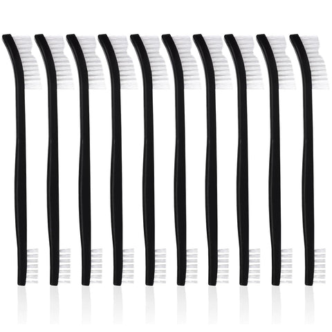 10 PCS Small Cleaning Brushes Set, Double-Ended Nylon Detailing Crevice Brush 7Inch All Purpose Stiff Bristles Brushes for Kitchen Sink Bathroom Gaps