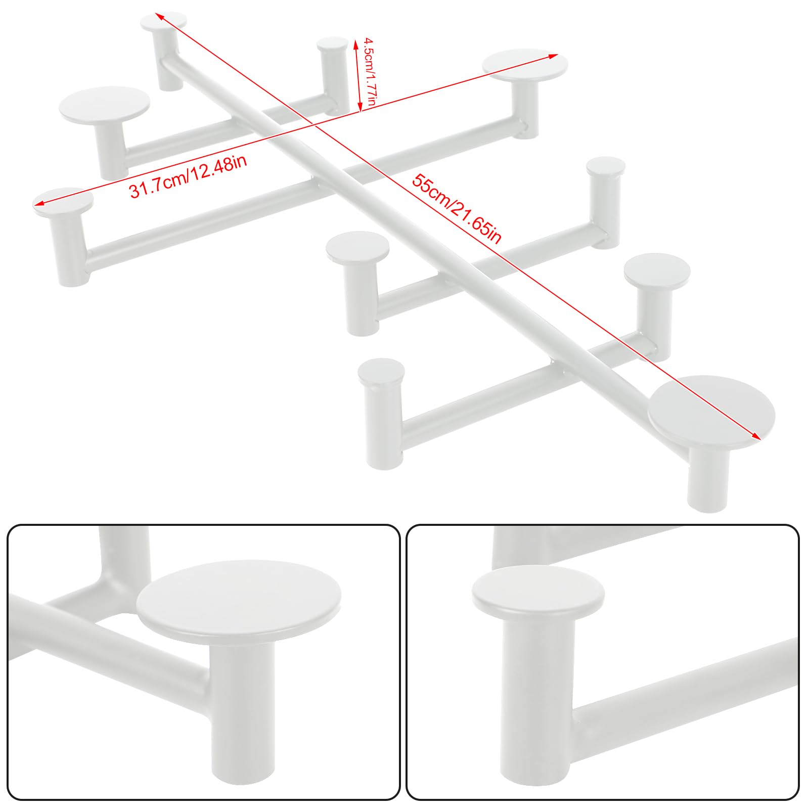 XLSBZ Coat Rack Shelf Wall Mounted,Modern Metal Coat Rack with 10 Hooks,Coat Hanger Wall Hooks for Clothe, Shats, Scarves (White)