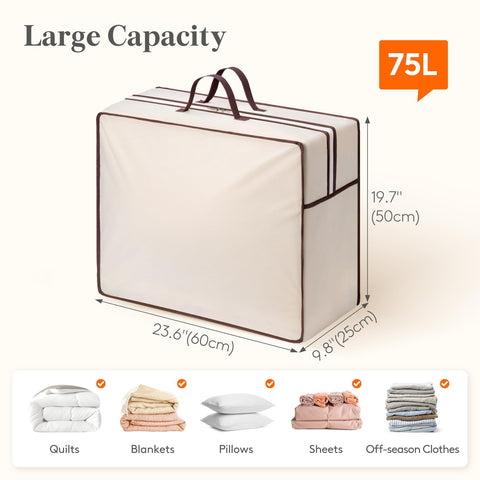 Lifewit 2 Pack Duvet Storage Bags, Clothes Storage Bags with Handles