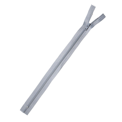 Trimz 35cm (~14inch) Grey one Way end Stop Zip with 4mm Teeth 1 Pcs, Polyester, 35 cm