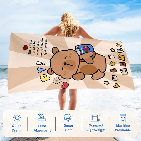 Spiritzohic Capybara Beach Towels, Capybara Bath Towels Swimming Towel Quick Dry Microfibre Towel Sandproof Beachs BathTowels for Swimming, Travel