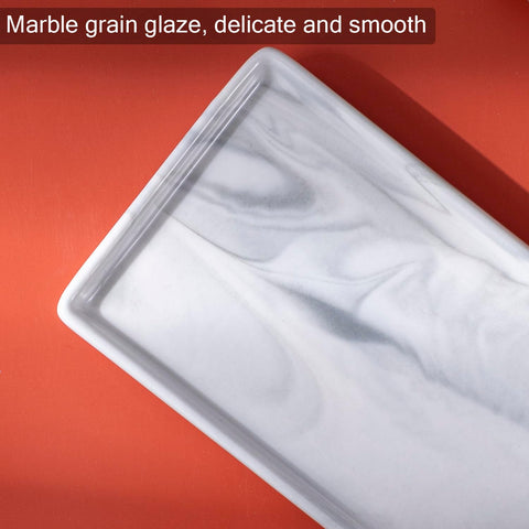Ceramic trays for cosmetics, jewelry, suitable for organizing dressing tables and bathrooms, trays for toiletries etc (Grey-small)