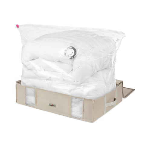Compactor Set of 3 Large Space Saving Under Bed Vacuum Storage Boxes, For Wardrobes and Bedrooms, Clothes Organiser, Bedding, Linen and Duvet Storage