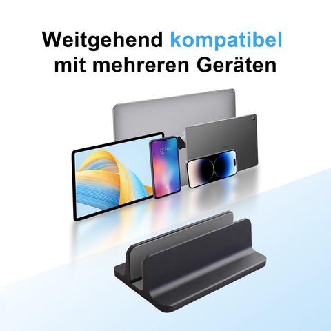 Willdone Vertical Laptop Stand, Aluminium Adjustable Notebook Stand, Space Saving Holder for MacBook Pro/Air, iPad, Samsung, Huawei, Surface, Dell