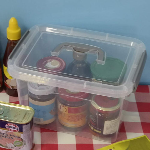 Dynko Plastic Storage Boxes, Clear Containers, Boxes with Lids Set of 4