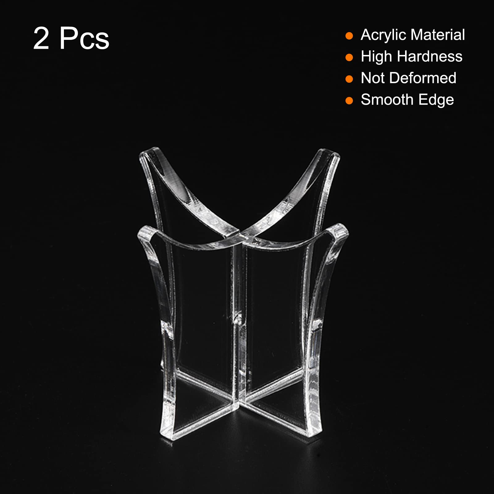 PATIKIL 2.3" Ball Display Stand, 2 Pack Multi-Function Acrylic Ball Stand Display Holder for Baseball Tennis Ball, Clear
