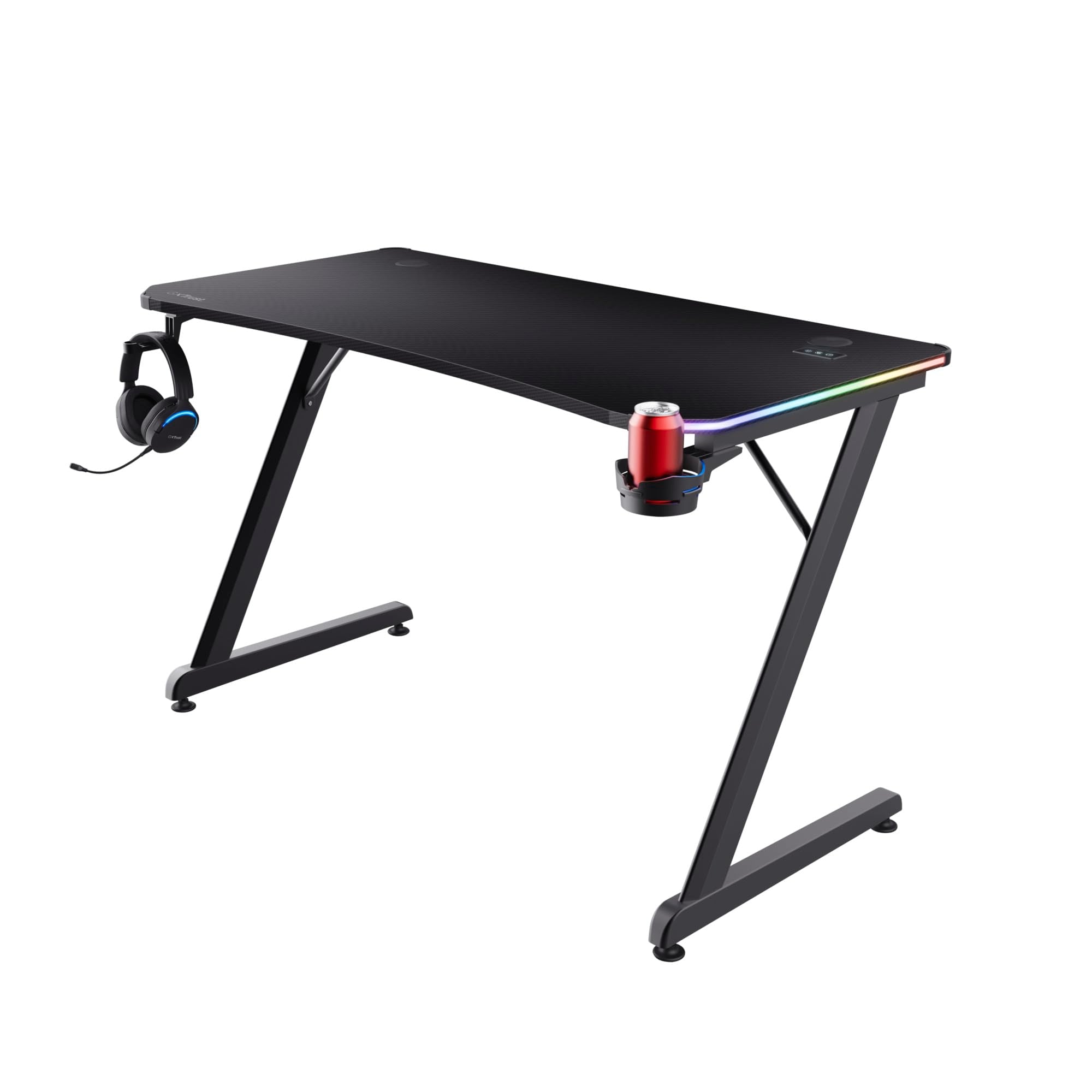 GXTrust Luminus RGB Gaming Desk with LED Lights 120x60 Computer Table Black