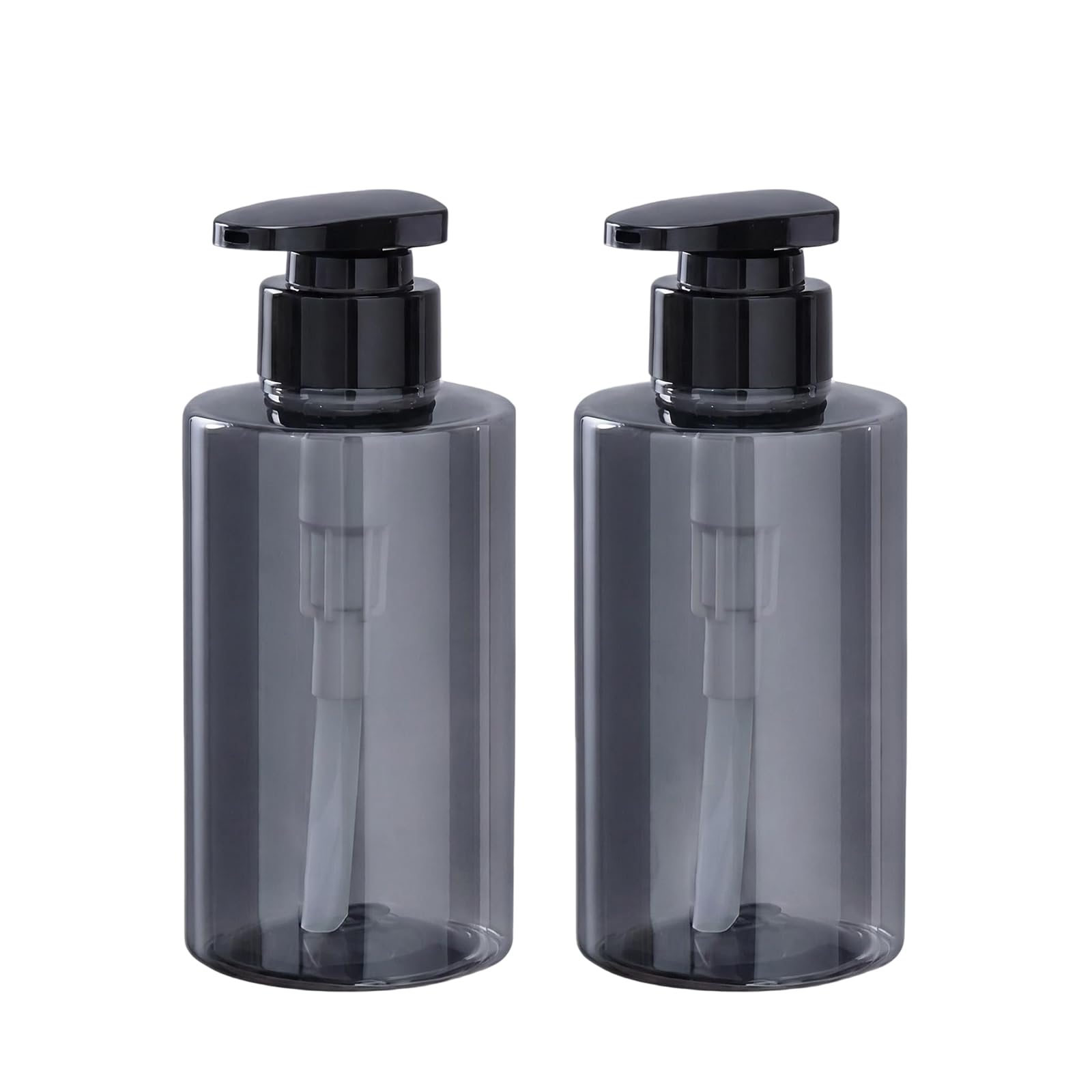 ASTRQLE 2Pcs 300ml/10oz Grey Refillable Plastic Soap Dispenser Pump Bottles