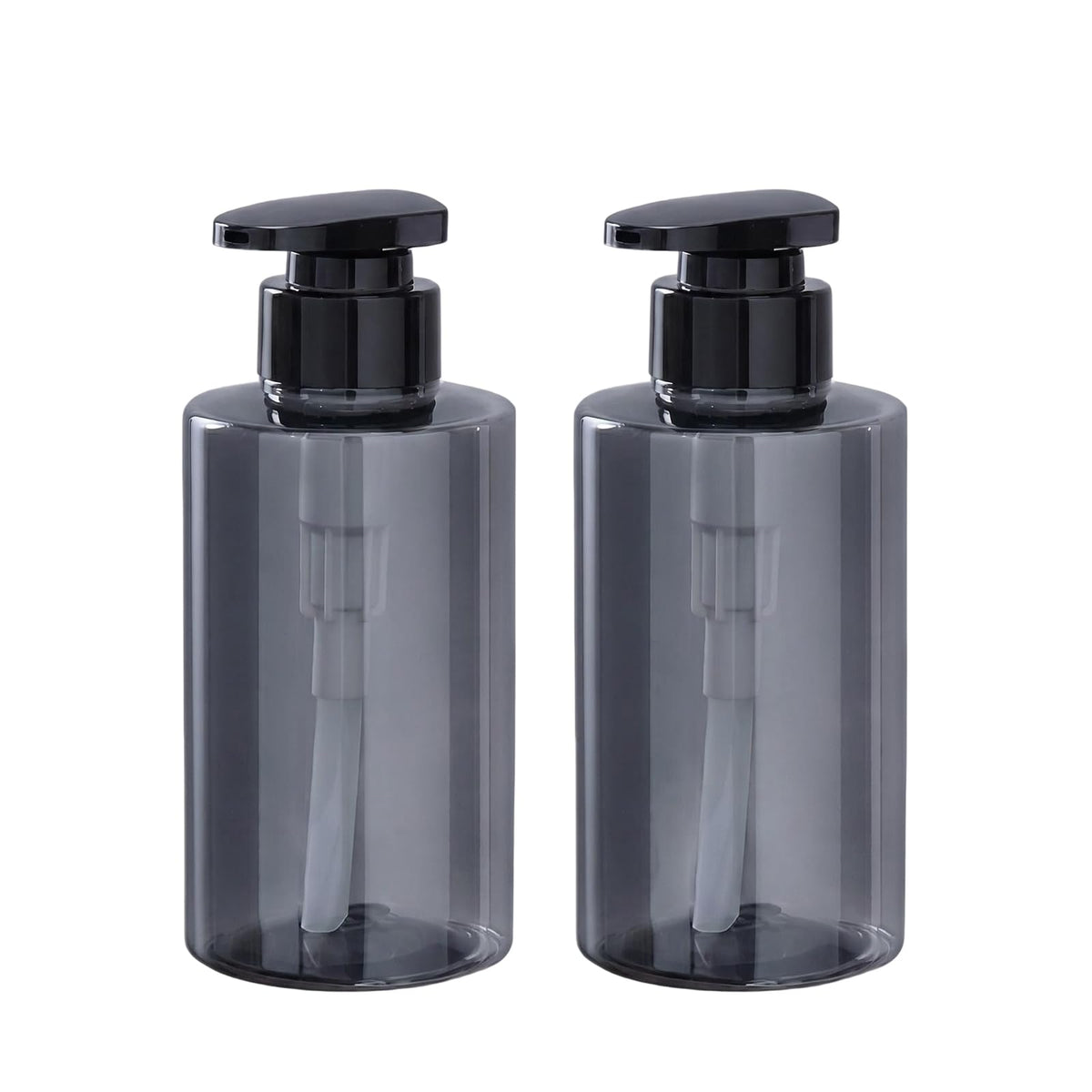 ASTRQLE 2Pcs 300ml/10oz Grey Refillable Plastic Soap Dispenser Pump Bottles