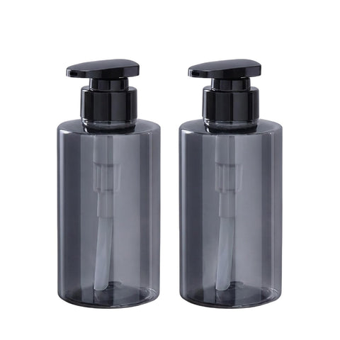ASTRQLE 2Pcs 300ml/10oz Grey Refillable Plastic Soap Dispenser Pump Bottles