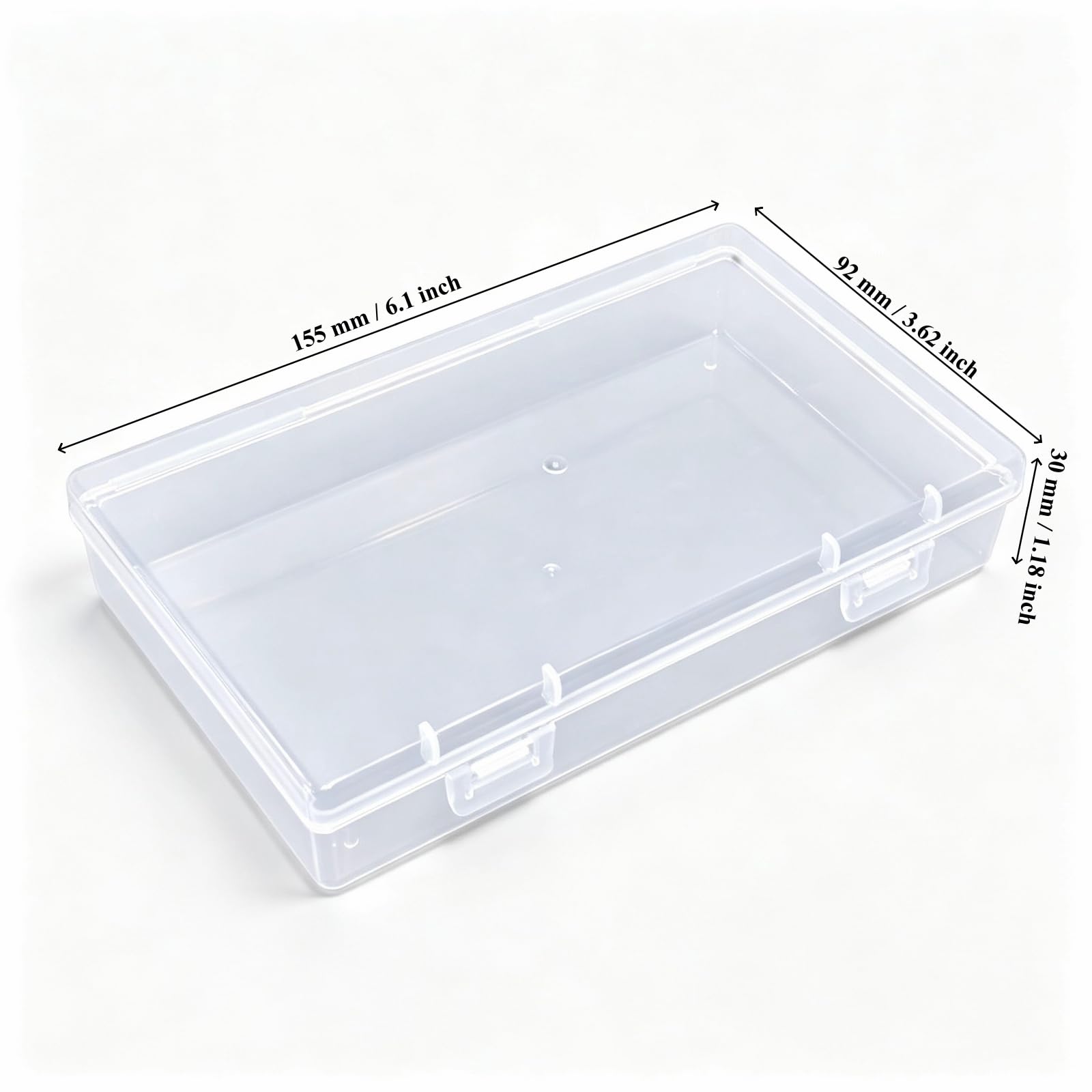 Goodma 6 Pieces Rectangular Empty Mini Clear Plastic Organizer Box