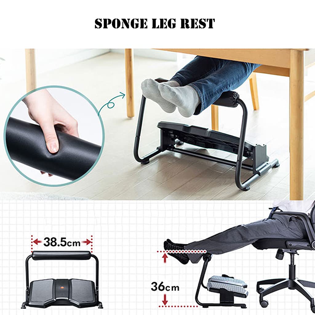 RIAMTGCX Ergonomic Adjustable Footrest, Black, 30 x 42 cm, Modern, Rectangular, Health and Wellness Promoting