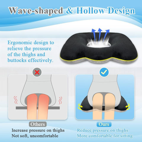 Hemorrhoid Donut Pillow, Bed Sore Cushion for Buttocks Lifting, Butt Donut Pillow for Tailbone Pain, Sitting Hemorrhoids Pillows After Surgery