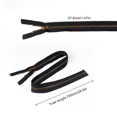 txuzong Zip 65 cm, 26" #8 Metal Zip, Brass Zippers for Jackets, Zips, Separable, for Backpacks, Jackets, Coats