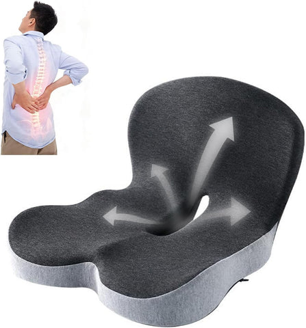 Senaire Seat Cushion & Lumbar Support Pillow, Memory Foam Car Seat Cushion for Tailbone Pain Relief, Coccyx Sciatica Pressure Relief